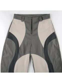 Colorblock Patchwork Mid-rise Pants -Bambam Clothing Shop P 20240618134807258 200