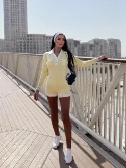 Colorblock Striped Knitting Buckle Rompers -Bambam Clothing Shop P 20240618144816396 916