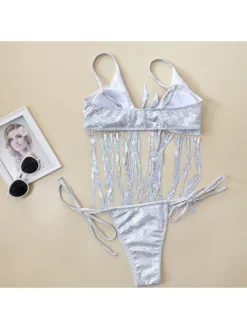 Solid Color Round Neck Fitted Bikinis -Bambam Clothing Shop P 20240618152014601 551