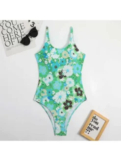 Print Spaghetti Straps Backless One-Pieces -Bambam Clothing Shop P 20240619094408570 891