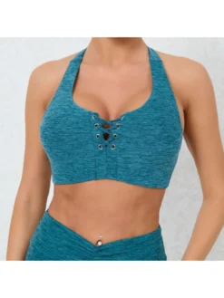 Solid Color Spaghetti Straps Cropped Sporty Top