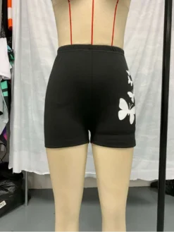 Butterfly Pattern Mid-rise Bodycon Shorts -Bambam Clothing Shop P 20240619155613441 283