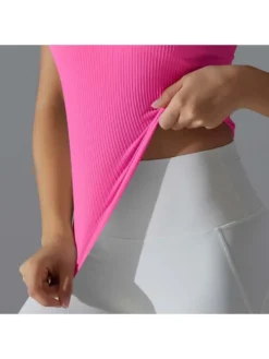 Solid Color Sleeveless Skinny Sporty Top -Bambam Clothing Shop P 20240619161623189 716