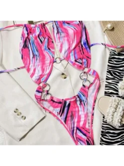 Colorblock Striped Backless Bikinis -Bambam Clothing Shop P 20240619182417662 194