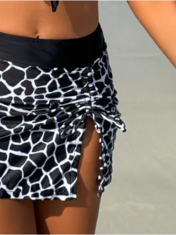 Pattern Split Hem Spaghetti Straps Bikinis -Bambam Clothing Shop P 20240620145224926 442