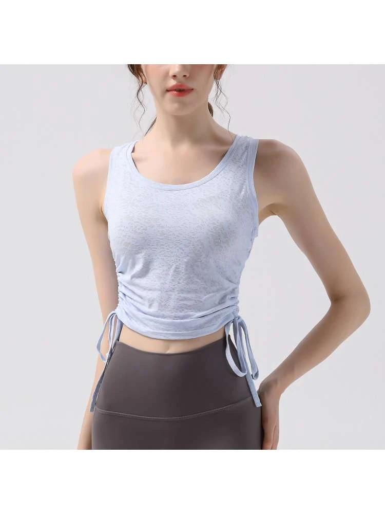 Drawstring Round Neck Pilates Tank & Top 2 Drawstring Round Neck Pilates Tank & Top - Image 2
