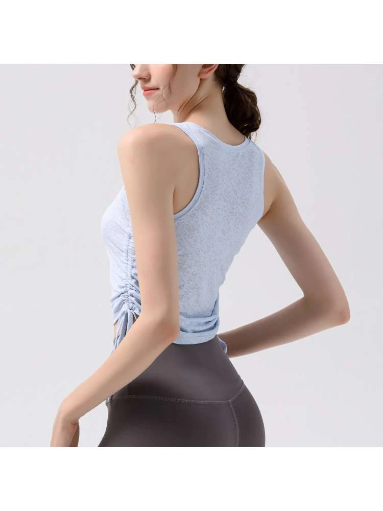 Drawstring Round Neck Pilates Tank & Top 4 Drawstring Round Neck Pilates Tank & Top - Image 4