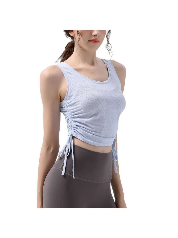 Drawstring Round Neck Pilates Tank & Top 5 Drawstring Round Neck Pilates Tank & Top - Image 5