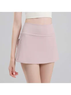 Solid Color High Rise Skinny Short Skirt