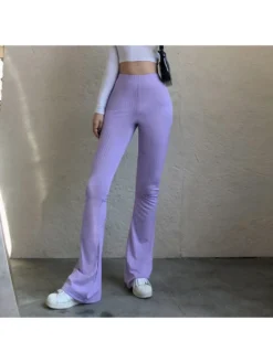 Patchwork Striped High Rise Flared Pants -Bambam Clothing Shop P 20240621090813218 469