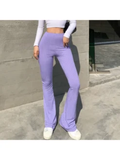 Patchwork Striped High Rise Flared Pants -Bambam Clothing Shop P 20240621090814936 435