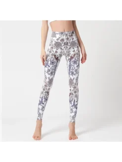 Flower Print High Rise Skinny Leggings