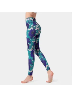 Flower Leaf Print High Rise Skinny Leggings