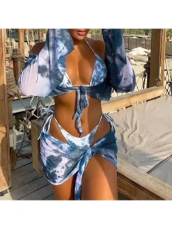 Solid Color Deep V Neck Fitted Bikinis