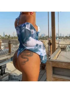 Solid Color Deep V Neck Fitted Bikinis -Bambam Clothing Shop P 20240621113214702 589