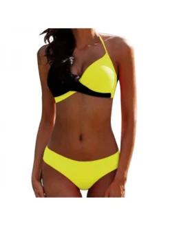 Colorblock Halter Lace-Up Bikinis -Bambam Clothing Shop P 20240621114808013 343