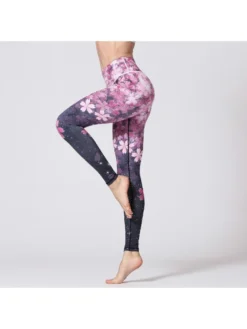 Sakura Gradient Color High Rise Skinny Leggings