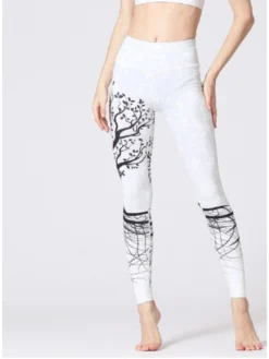 Plant Printing Colorblock High Rise Skinny Leggings -Bambam Clothing Shop P 20240621120034285 544
