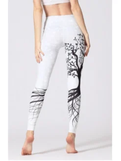 Plant Printing Colorblock High Rise Skinny Leggings -Bambam Clothing Shop P 20240621120034593 914