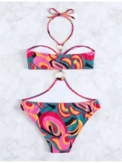 Halter Neck Sleeveless Fitted One-Pieces -Bambam Clothing Shop P 20240622135219747 152