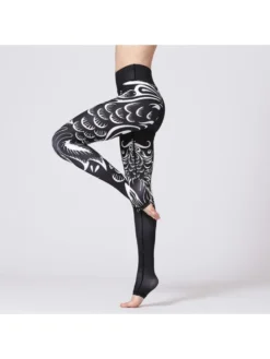 Asymmetry Totem Print High Rise Slim Leggings