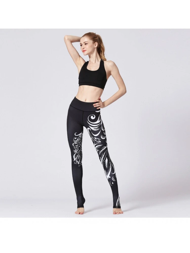 Asymmetry Totem Print High Rise Slim Leggings 3 Asymmetry Totem Print High Rise Slim Leggings - Image 3