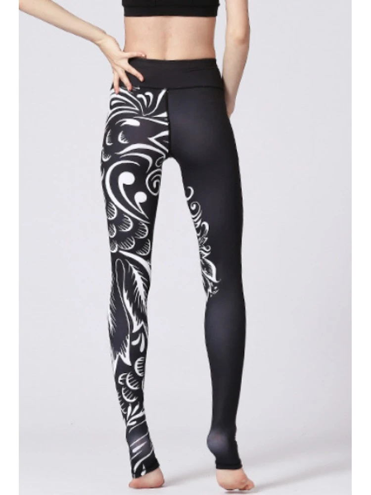 Asymmetry Totem Print High Rise Slim Leggings 4 Asymmetry Totem Print High Rise Slim Leggings - Image 4