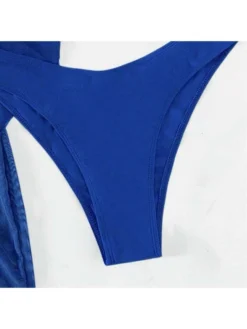 Halter Hollow-out Lace-Up Long Sleeve Bikinis -Bambam Clothing Shop P 20240624120433180 902