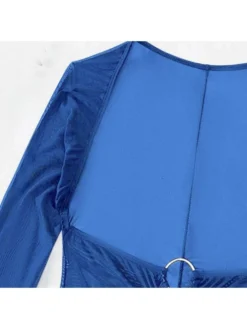 Halter Hollow-out Lace-Up Long Sleeve Bikinis -Bambam Clothing Shop P 20240624120433693 908