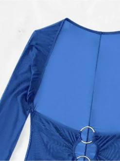 Halter Hollow-out Lace-Up Long Sleeve Bikinis -Bambam Clothing Shop P 20240624120437345 113