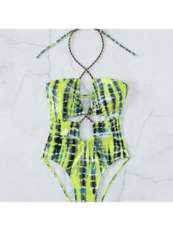 Chain Colorblock Print Backless One-Pieces -Bambam Clothing Shop P 20240624121636520 204