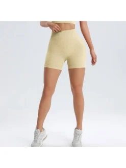 Solid Color High Rise Scrunch Butt Short Pants