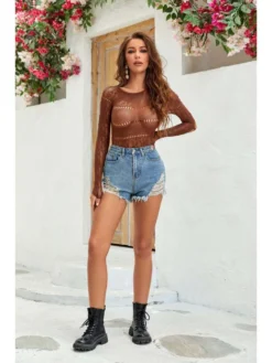 See Through Hollow Out Fitted Rompers -Bambam Clothing Shop P 20240624185204719 177
