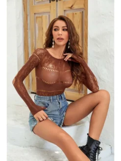 See Through Hollow Out Fitted Rompers -Bambam Clothing Shop P 20240624185205623 509