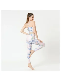 Flower Print High Rise Sleeveless Slim Yoga Sets -Bambam Clothing Shop P 20240624202005337 949