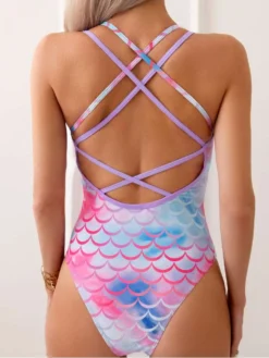 Colorblock Round Neck Fitted One-Pieces -Bambam Clothing Shop P 20240625150408551 983